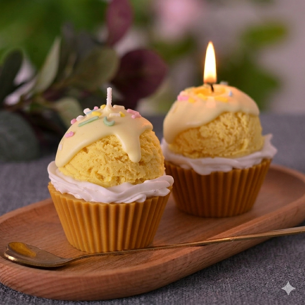 Mystic cupcake candle