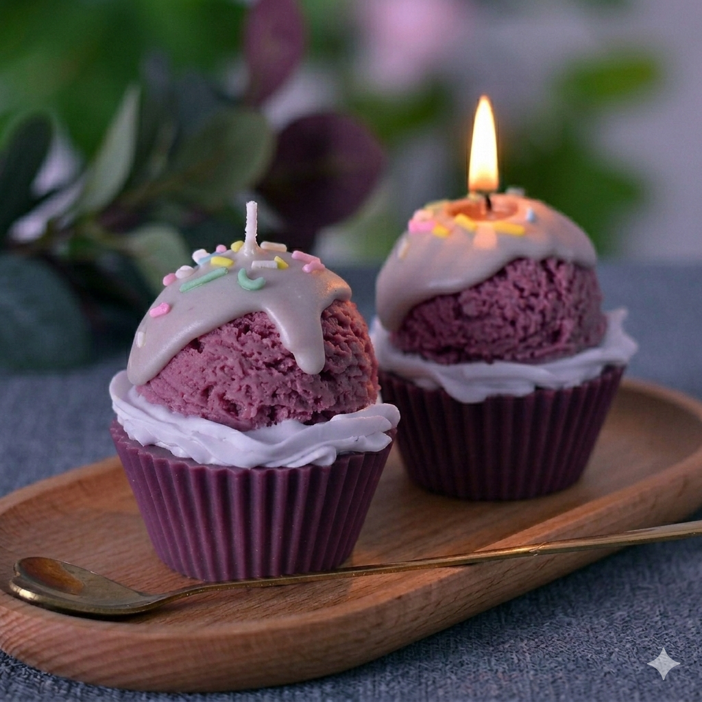 Mystic cupcake candle