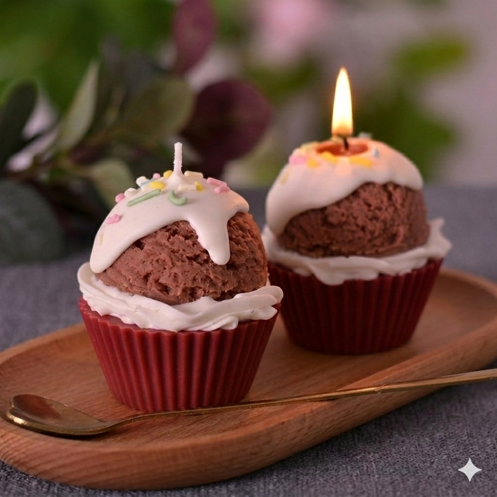 Mystic cupcake candle